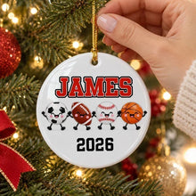 Load image into Gallery viewer, Personalized Multi-Sport Ceramic Ornament Gift for Kids
