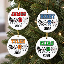 Load image into Gallery viewer, Personalized Ceramic Soccer Ornament Custom Name Christmas Gift for Players
