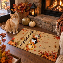 Load image into Gallery viewer, Personalized Fall Cat Doormat Custom Pet Owner Gift Cozy Autumn

