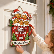 Load image into Gallery viewer, Personalized Gingerbread Scene Wooden Sign Gift for Parents
