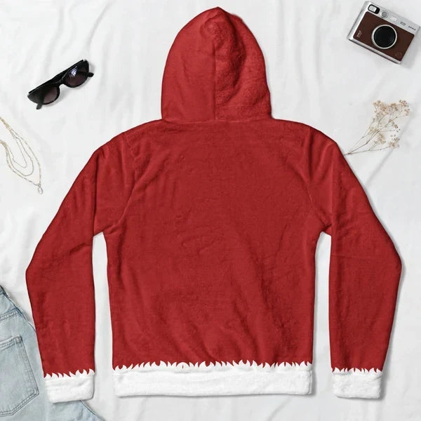 Personalized Funny Christmas Hoodie with Faux Abs for Him