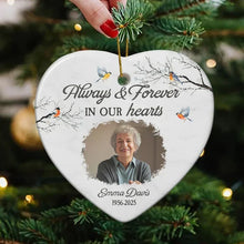 Load image into Gallery viewer, Personalized Ceramic Heart Ornament Custom Photo Remembrance Gift for Family

