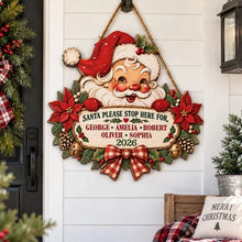 Load image into Gallery viewer, Personalized Vintage Santa Wooden Sign Family Message Christmas Gift

