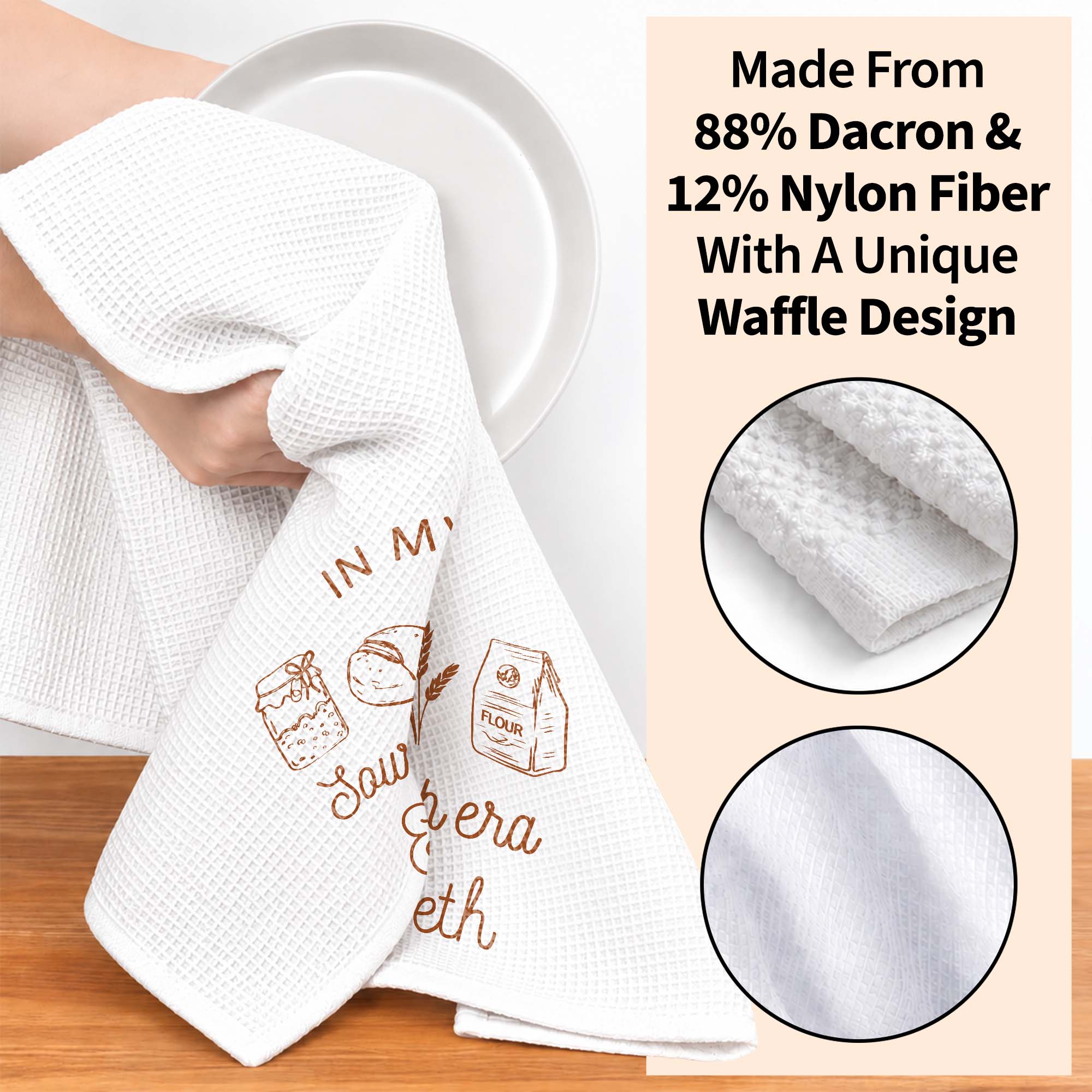 Personalized Kitchen Towel for Bakers with Sourdough Art Gift