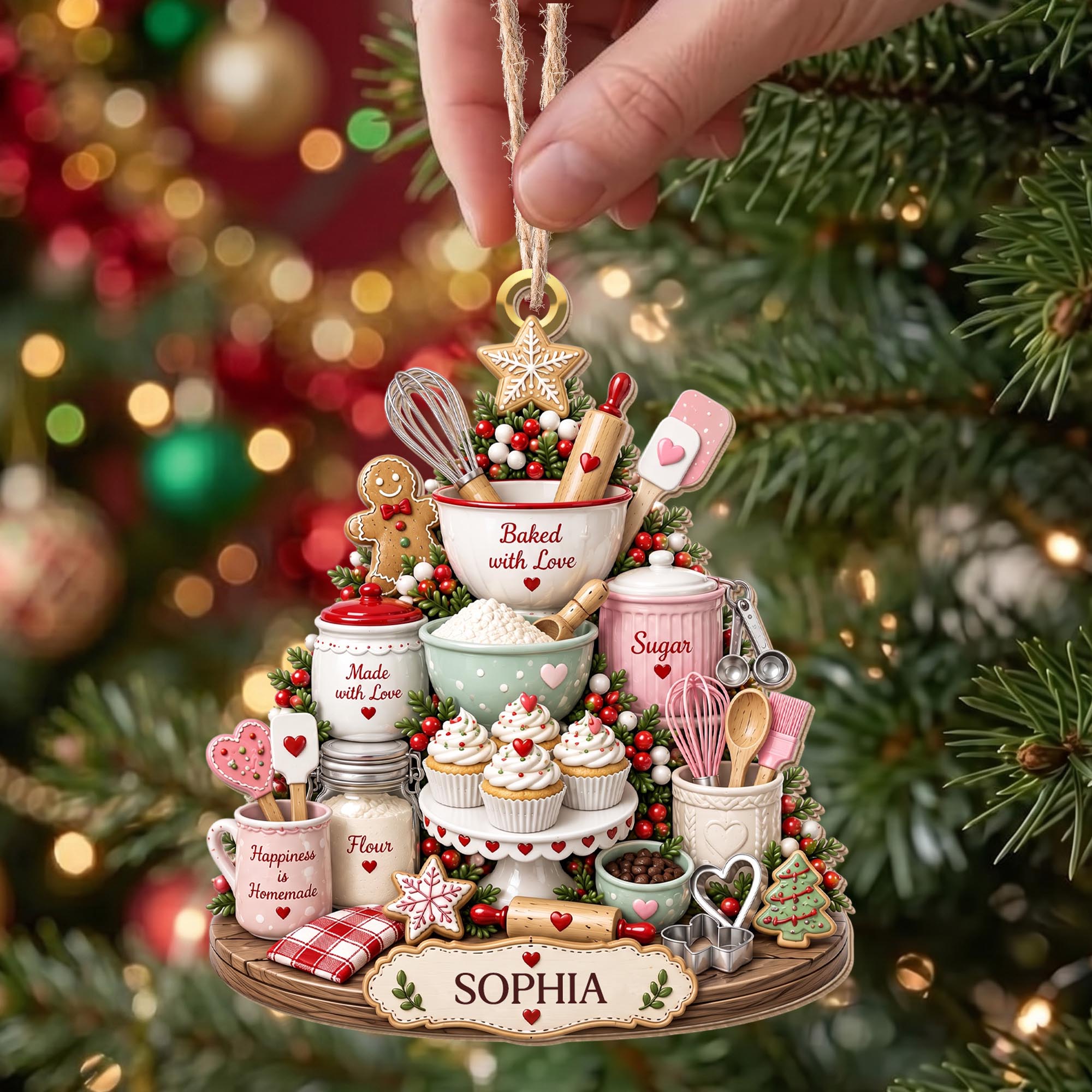 Personalized Wooden Ornament Baked with Love Gift for Home Cook