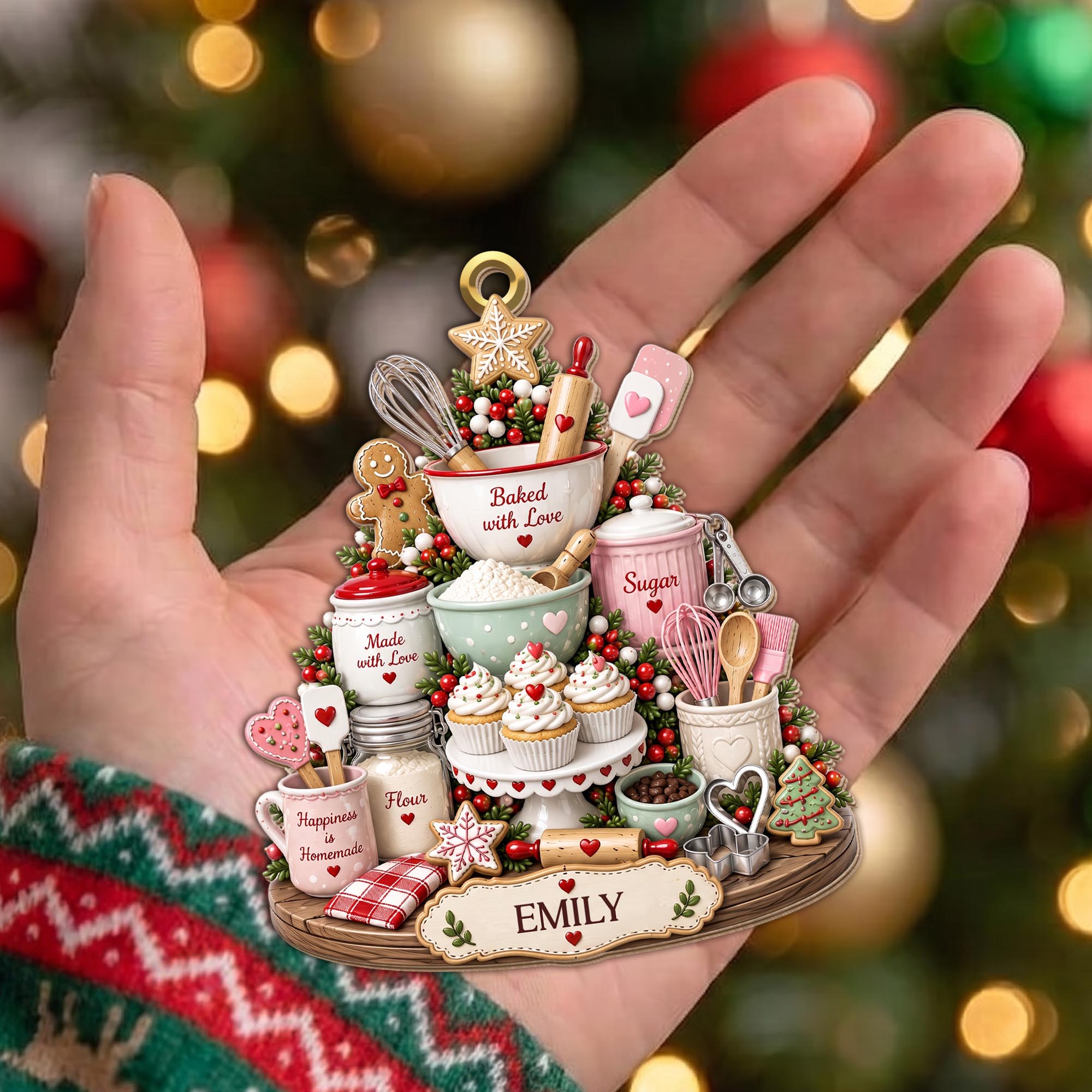 Personalized Wooden Ornament Baked with Love Gift for Home Cook