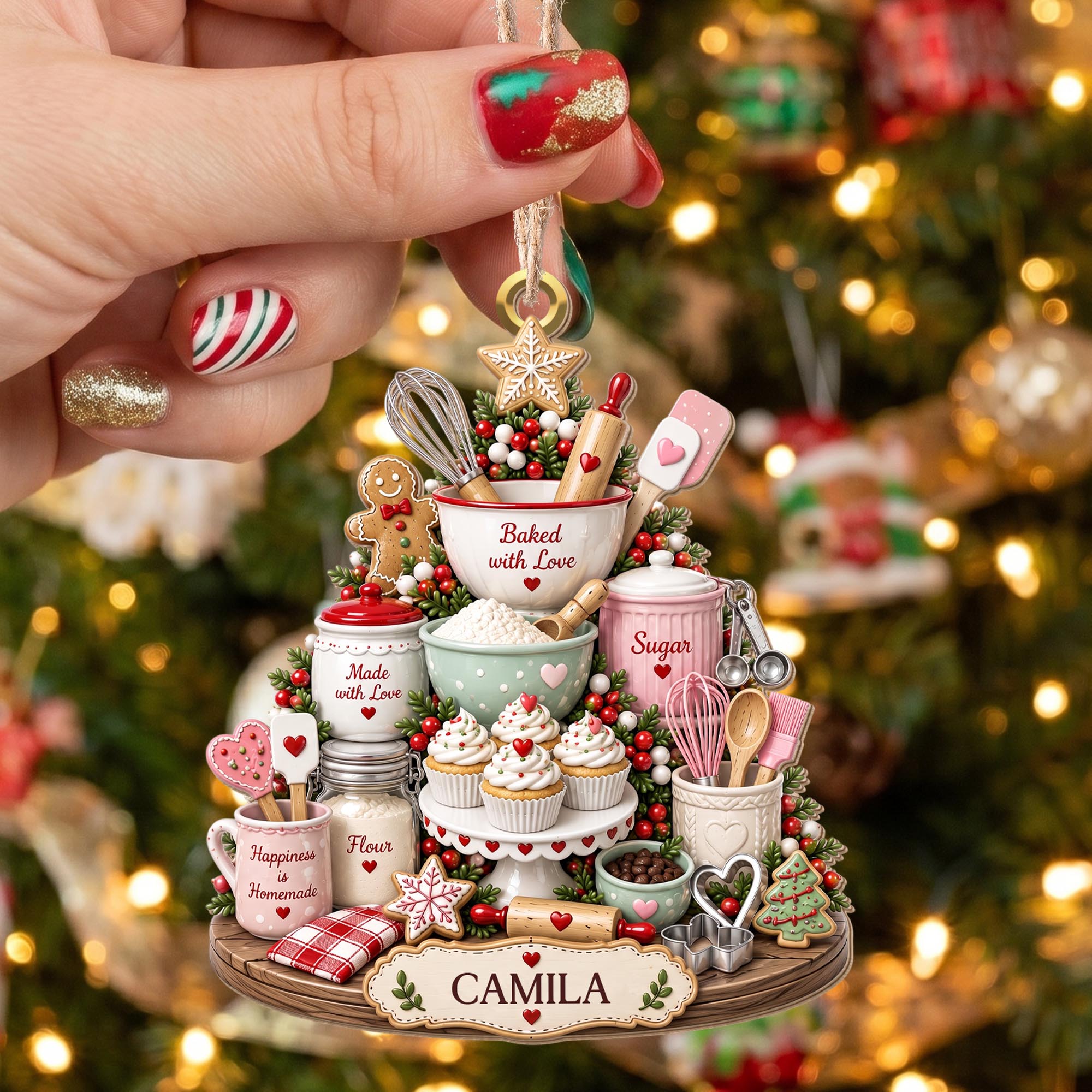 Personalized Wooden Ornament Baked with Love Gift for Home Cook