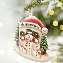 Load image into Gallery viewer, Personalized Acrylic Christmas Ornament Family Snowman Gift
