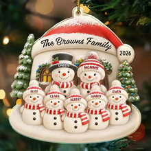 Load image into Gallery viewer, Personalized Acrylic Christmas Ornament Family Snowman Gift
