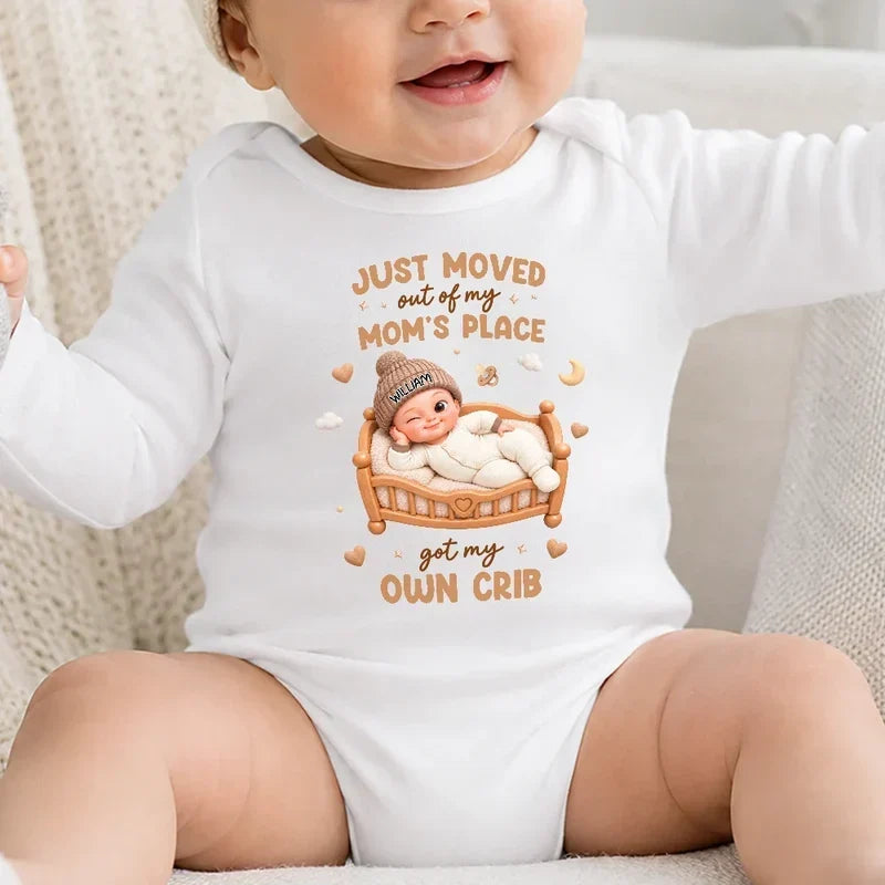 Personalized Baby Onesie with Winking Baby | Baby Shower Gift