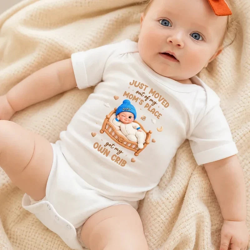 Personalized Baby Onesie with Winking Baby | Baby Shower Gift