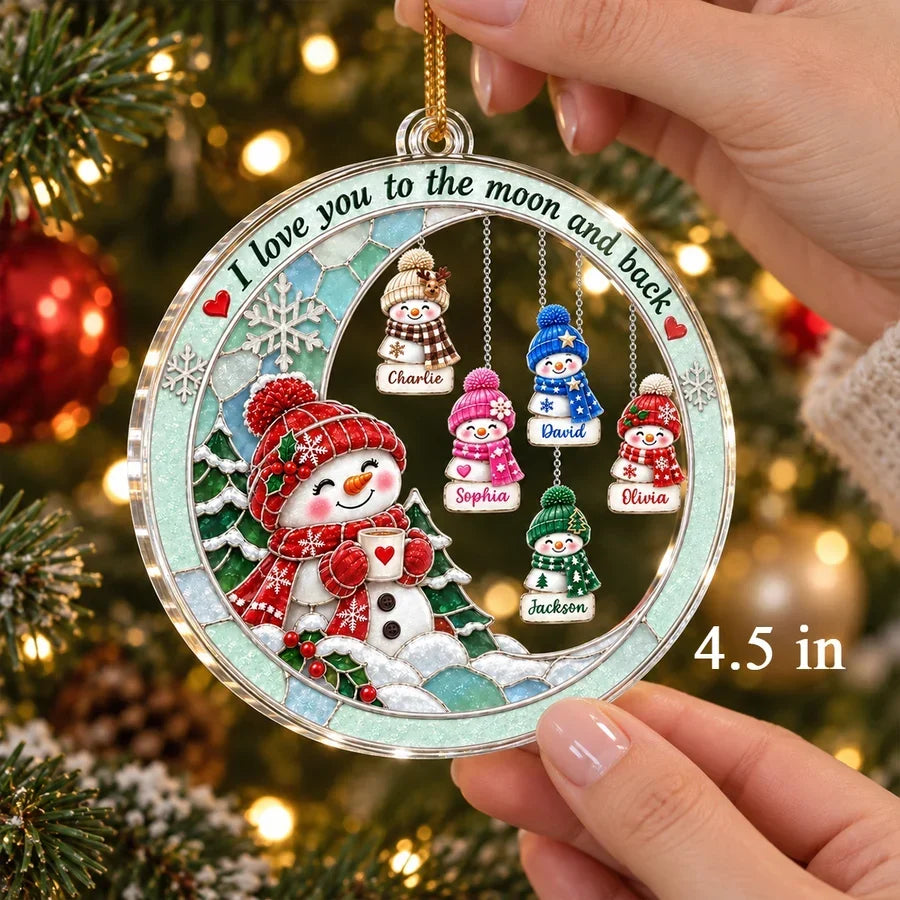Personalized Acrylic Snowman Ornament Gift for Grandma