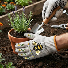 Load image into Gallery viewer, Personalized Cotton Gardening Gloves with Bee Art Gift for Mom
