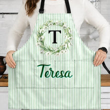 Load image into Gallery viewer, Personalized Floral Wreath Apron Custom Name Gift for Mom
