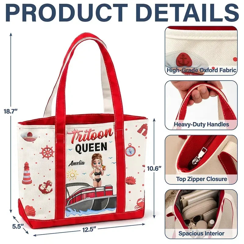 Personalized Oxford Cloth Tote Bag Boating Gift for Her