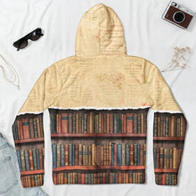 Load image into Gallery viewer, Personalized Youth Flannel Hoodie Vintage Bookshelf Gift for Book Lovers

