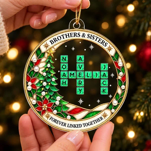 Personalized Acrylic Sibling Ornament Holiday Gift for Christmas