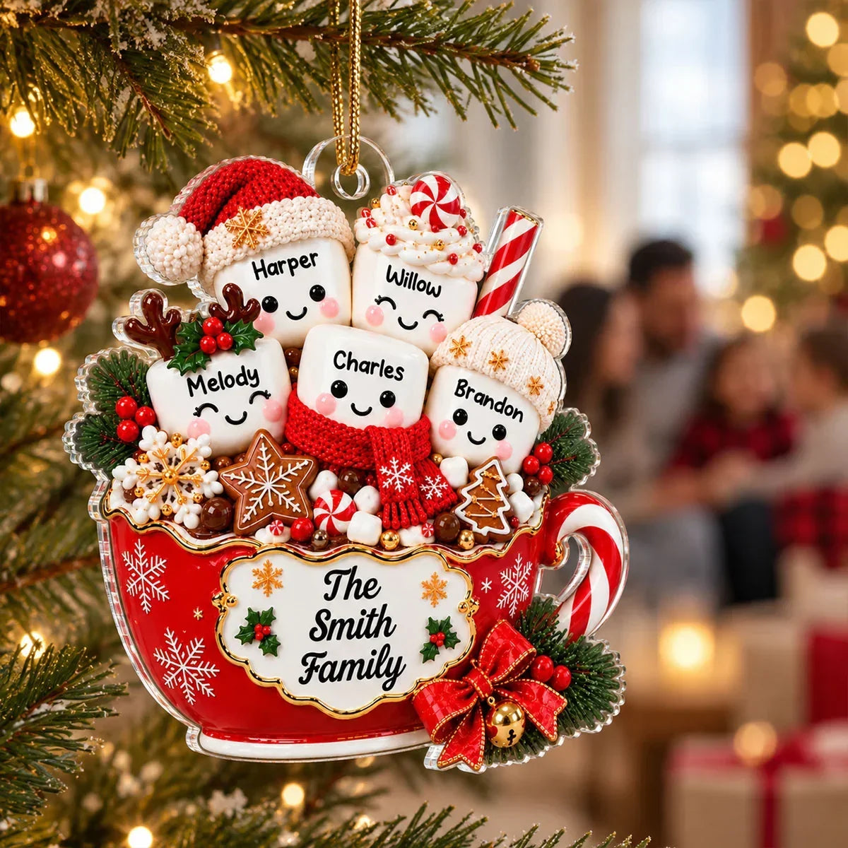 Personalized Acrylic Christmas Ornament Cute Family Gift