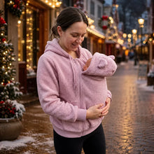 Load image into Gallery viewer, Personalized Embroidered Fleece Babywearing Hoodie Gift for New Mom Christmas
