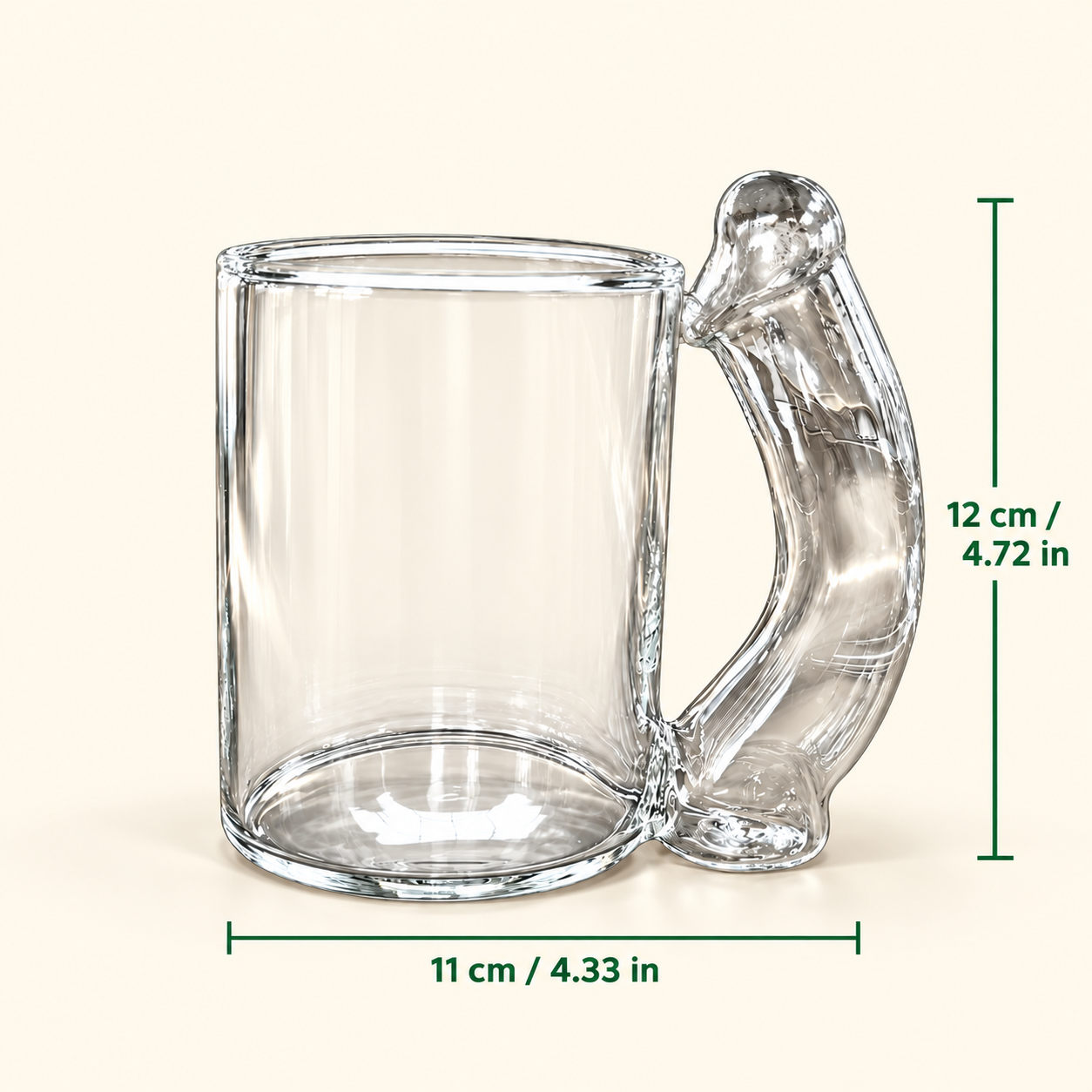 Personalized Curved Handle Glass Mug Custom Gift for Friends
