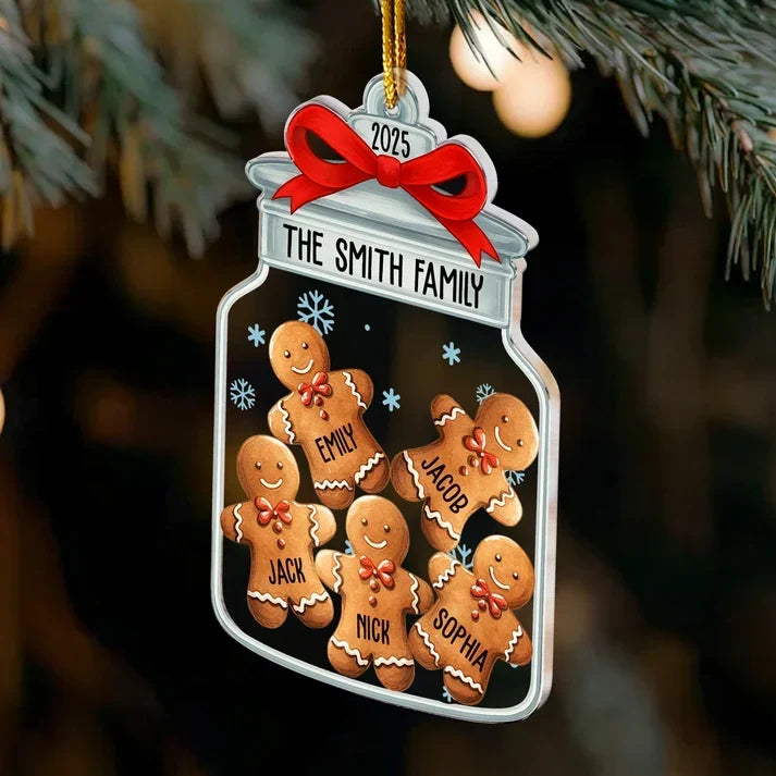 Personalized Gingerbread Family Ornament Custom Name Gift for Parents
