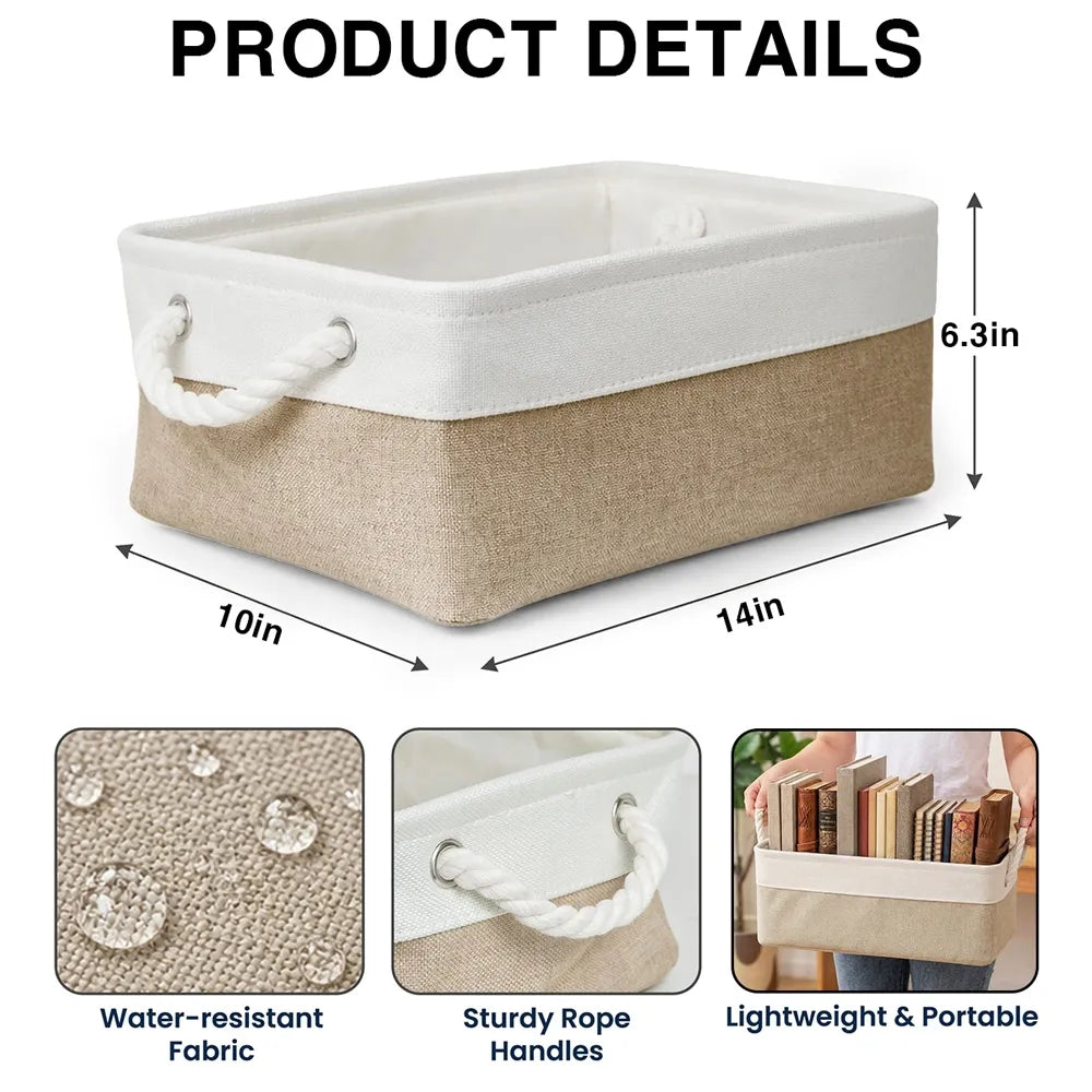 Personalized Cotton Linen Rope Sewing Basket Gift for Mom
