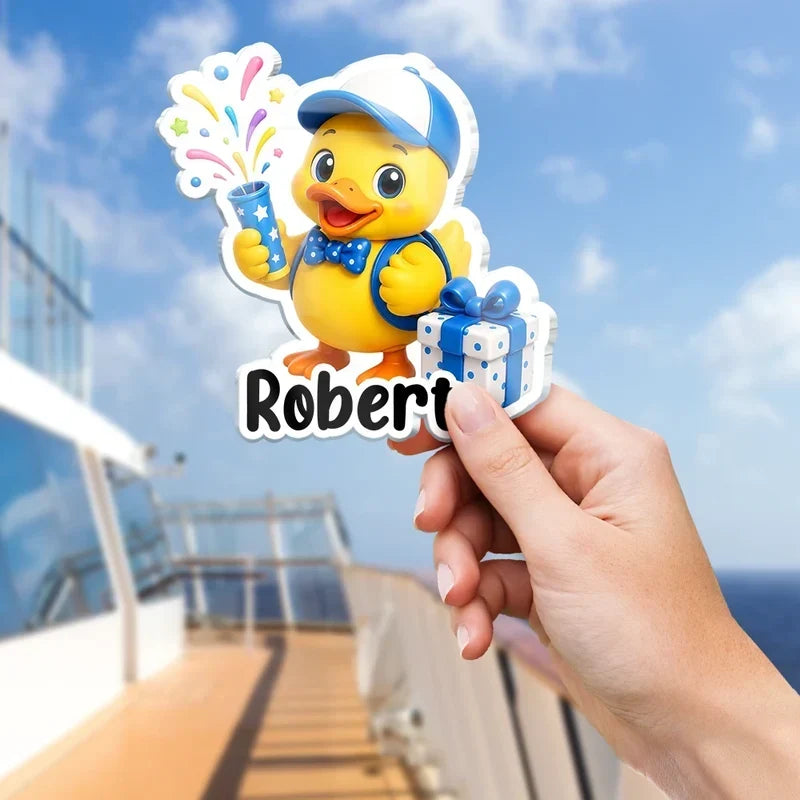 Personalized Acrylic Magnet Cute Duck Art Travel Gift Family