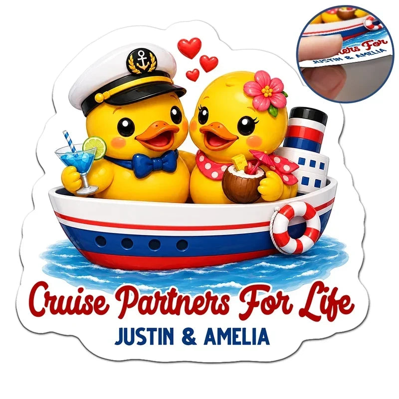 Personalized Acrylic Magnet Cute Nautical Duck Gift for Couple