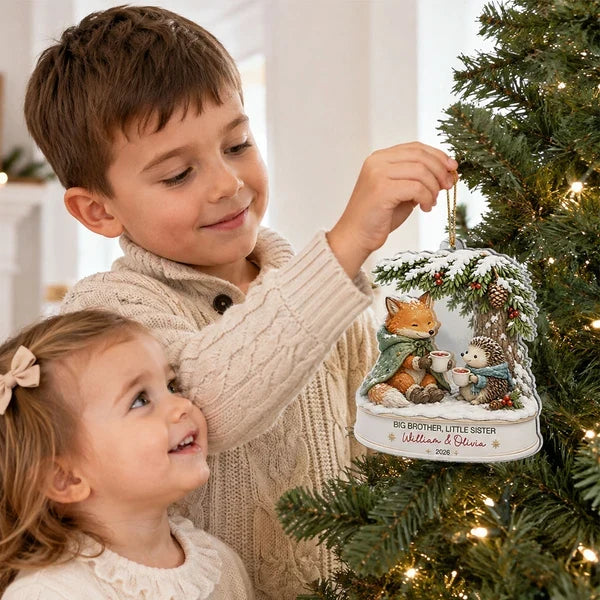 Personalized Big Brother Little Sister Acrylic Ornament Gift