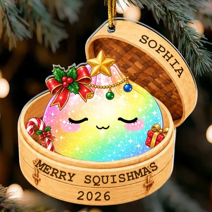Personalized Rainbow Dumpling Acrylic Ornament Gift for Family