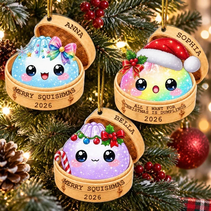 Personalized Rainbow Dumpling Acrylic Ornament Gift for Family