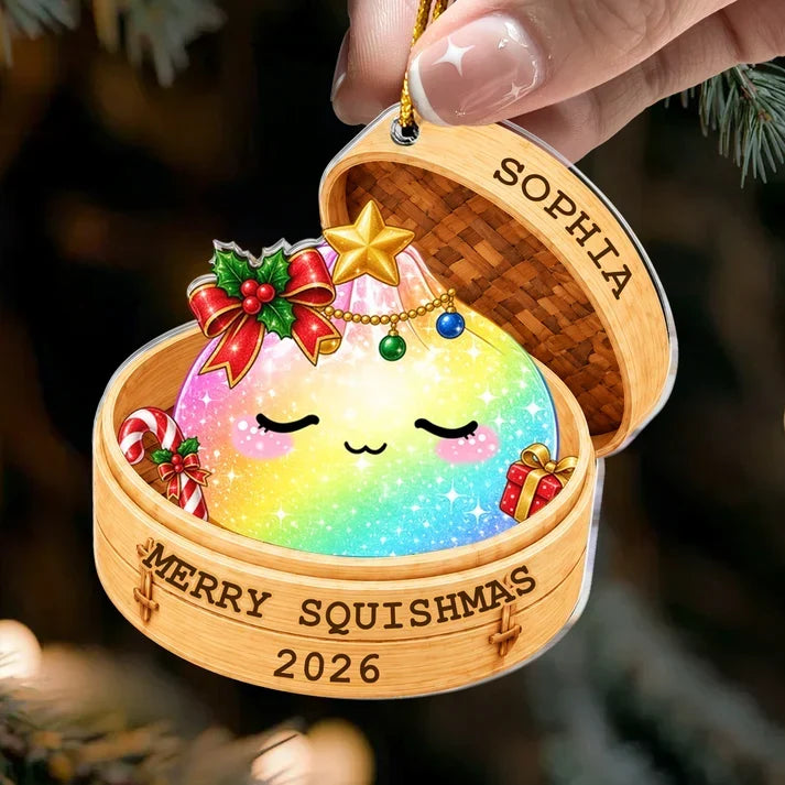 Personalized Rainbow Dumpling Acrylic Ornament Gift for Family