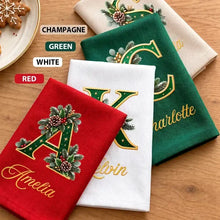 Load image into Gallery viewer, Personalized Cotton Napkin Custom Family Gift for Christmas Table
