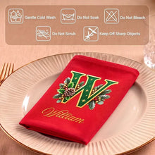 Load image into Gallery viewer, Personalized Cotton Napkin Custom Family Gift for Christmas Table

