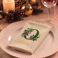 Load image into Gallery viewer, Personalized Cotton Napkin Custom Family Gift for Christmas Table

