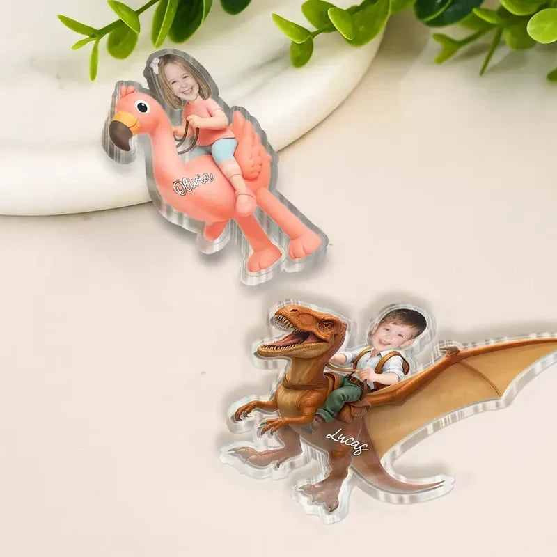 Personalized Acrylic Dinosaur Unicorn Flamingo Magnet Gift for Kids