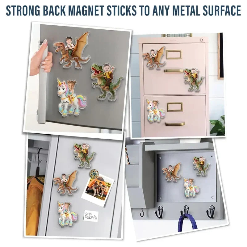 Personalized Acrylic Dinosaur Unicorn Flamingo Magnet Gift for Kids