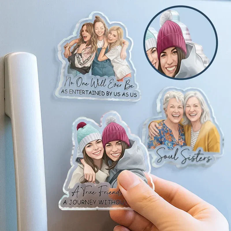 Personalized Acrylic Magnet Custom Friend Portrait Gift