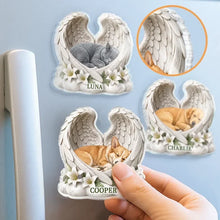 Load image into Gallery viewer, Personalized Acrylic Pet Memorial Magnet with Angel Wings Gift for Pet Owners
