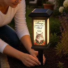 Load image into Gallery viewer, Personalized Solar Garden Stake Light Custom Dog Photo Memorial Gift for Pet Owners
