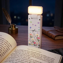 Load image into Gallery viewer, Personalized Clip On Reading Light with Butterflies Gift for Book Lovers
