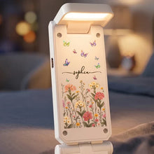 Load image into Gallery viewer, Personalized Clip On Reading Light with Butterflies Gift for Book Lovers
