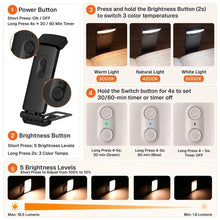 Load image into Gallery viewer, Personalized Clip On Reading Light with Butterflies Gift for Book Lovers
