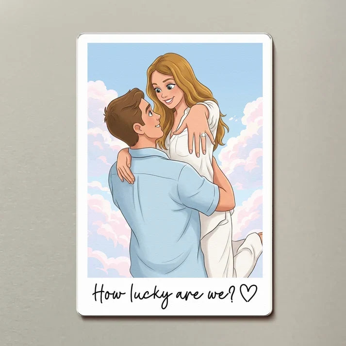 Personalized Acrylic Magnet Cartoon Portrait Unique Couple Gift