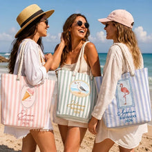 Load image into Gallery viewer, Personalized Rope Handle Canvas Bag Custom Name for Beach Friends
