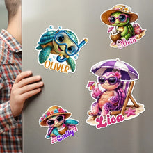 Load image into Gallery viewer, Personalized Acrylic Turtle Magnet Gift for Family Travelers
