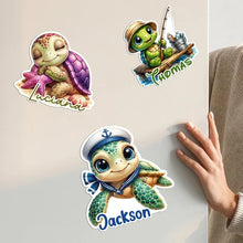 Load image into Gallery viewer, Personalized Acrylic Turtle Magnet Gift for Family Travelers
