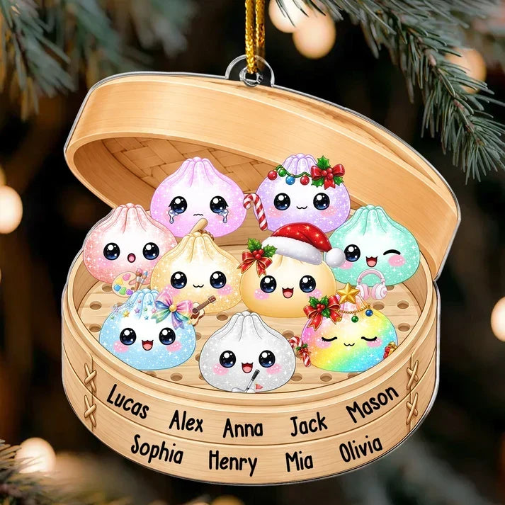 Personalized Dumpling Family Acrylic Ornament Unique Gift