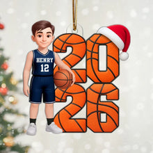Load image into Gallery viewer, Personalized Acrylic Basketball Player Ornament Gift for Son
