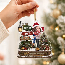 Load image into Gallery viewer, Personalized Acrylic Christmas Ornament Kissing Couple Gift for Couple
